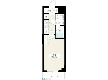 HYS CRECER 清澄白河(1K/2階)の間取り写真