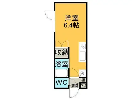 ハイツサンヨーV(ワンルーム/2階)の間取り写真