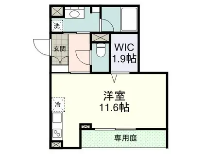 BF GARDEN(ワンルーム/1階)の間取り写真