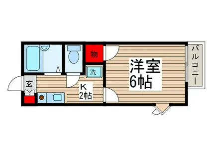 ドフィール白旗(1K/2階)の間取り写真