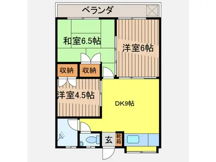 キャッスル野原(3DK/2階)の間取り写真