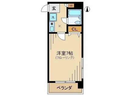 クレスト21(1K/2階)の間取り写真