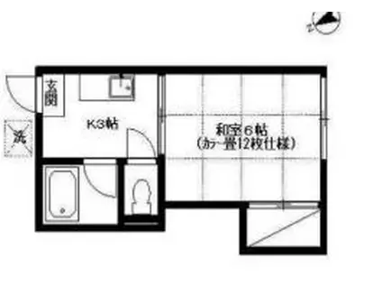 アパルト小松(1K/2階)の間取り写真