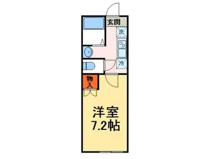 カーサ大室(1K/1階)の間取り写真