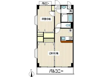 ヴァンヴェール(1LDK/3階)の間取り写真