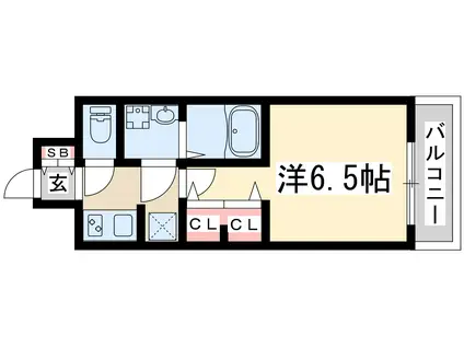 エスレジデンス東三国アマンテ(1K/2階)の間取り写真