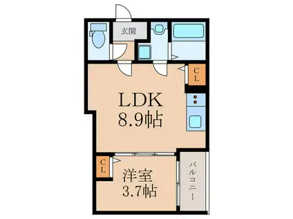 NOBREST(1LDK/1階)の間取り写真