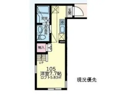 MAHALO本厚木(ワンルーム/1階)の間取り写真