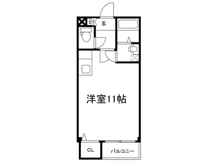 パルテール燕三条(ワンルーム/3階)の間取り写真