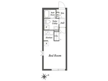 パセオ四谷(ワンルーム/2階)の間取り写真