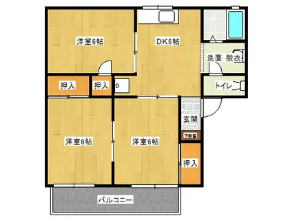 エクセル佐藤NO.2(3DK/2階)の間取り写真