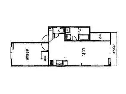 ハウスオクヤマ(1LDK/2階)の間取り写真