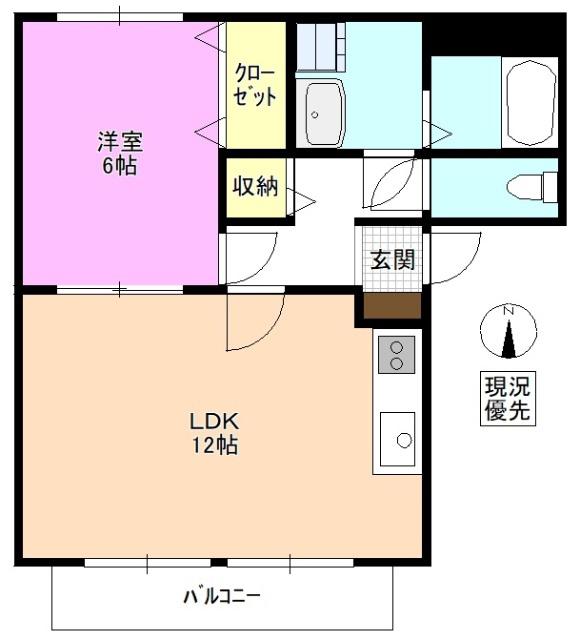 SURPLUS LEST(1LDK/1階)の間取り写真