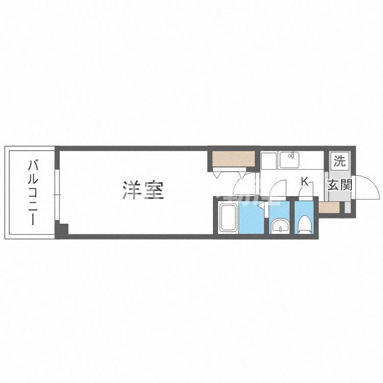 スプランディッド京橋イースト(1K/3階)の間取り写真
