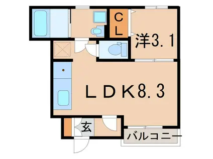 エリーゼ太田町(1LDK/1階)の間取り写真