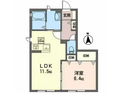 シャーメゾン・リジェール(1LDK/1階)の間取り写真