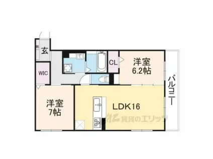 グランシャリオ(2LDK/3階)の間取り写真