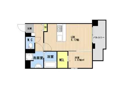 LIBTH博多(1LDK/4階)の間取り写真