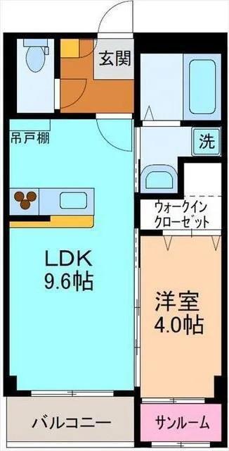 カーサフレンテ長江(1LDK/2階)の間取り写真