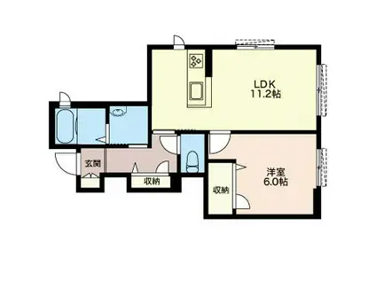 彩明館 槐戸(1LDK/1階)の間取り写真