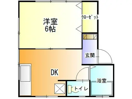 シャンテK(1DK/1階)の間取り写真
