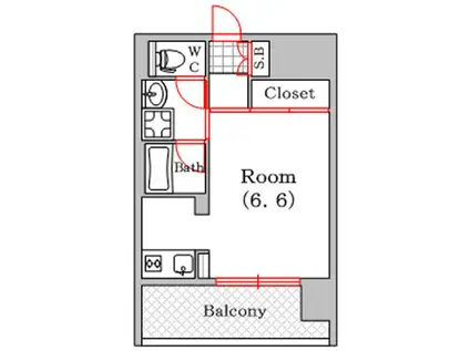 ジュネーゼ京町堀パークサイド(1K/9階)の間取り写真