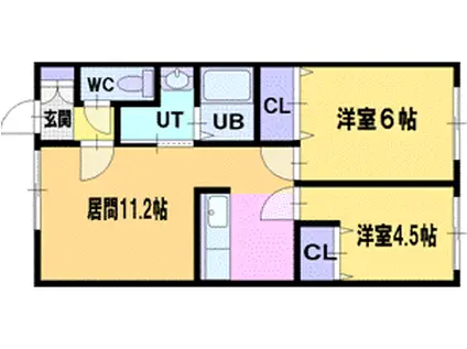 アルトゥーラ(2LDK/1階)の間取り写真