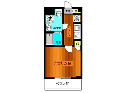 ROSE GARDEN(1K/1階)の間取り写真