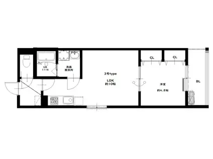 BADGETOMOIEST Ⅲ(1LDK/3階)の間取り写真