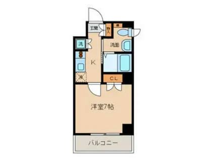 ウィステリアガーデン(1K/2階)の間取り写真