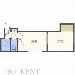 T・HOUSE(1DK/3階)の間取り写真