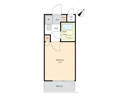 ライオンズマンション代田橋(1K/2階)の間取り写真