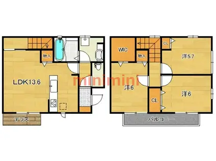 SAINT-FLEUR(3LDK/1階)の間取り写真