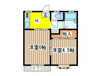 ピュアストリーム(2K/1階)の間取り写真