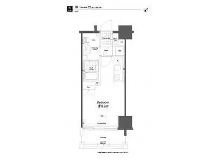 プライムアーバン久米川(ワンルーム/4階)の間取り写真