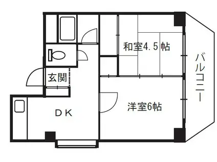 メゾンコハラ(2DK/4階)の間取り写真