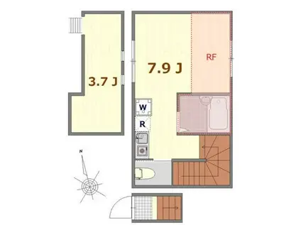 キャメル扇大橋(ワンルーム/2階)の間取り写真