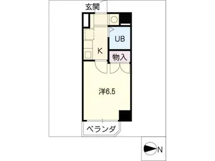 サンパーク花町(1K/4階)の間取り写真