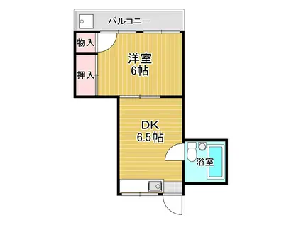 サンハイム(1DK/2階)の間取り写真