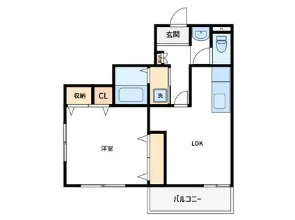 コンフォート日暮里(1LDK/1階)の間取り写真