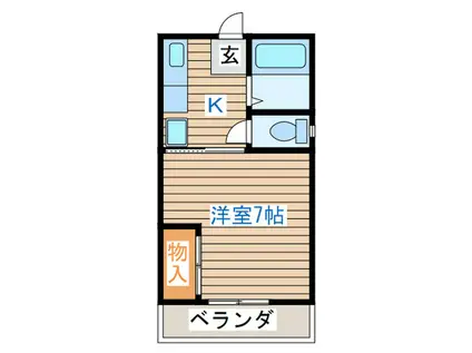 メゾンコンノ(1K/2階)の間取り写真