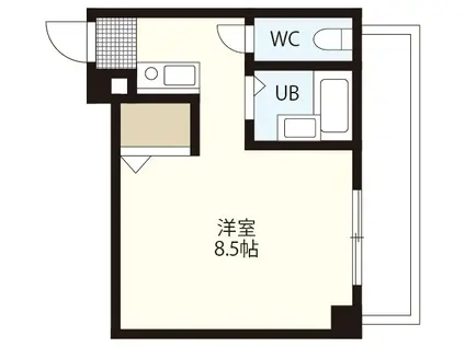 CASA東白島(ワンルーム/3階)の間取り写真