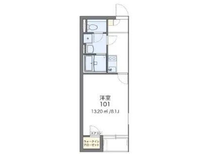 レオネクストマリポサII(1K/1階)の間取り写真