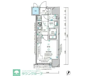 ディアレイシャス名古屋中村公園II(1K/6階)の間取り写真