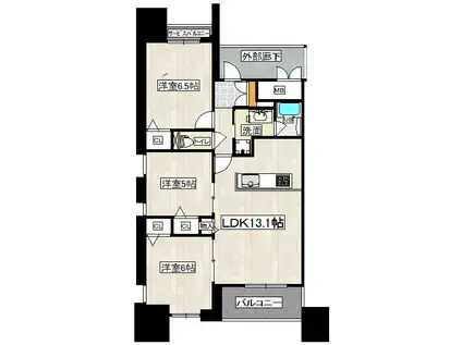 レジーナ・レジデンス(3LDK/13階)の間取り写真