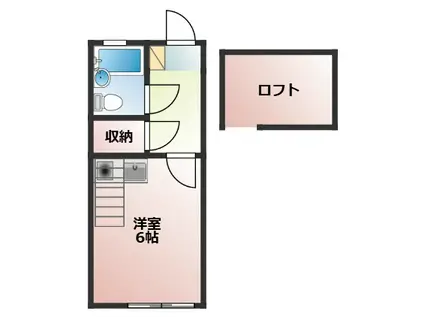 コーポアメニティI(ワンルーム/2階)の間取り写真