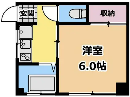 共和マンション(1K/2階)の間取り写真