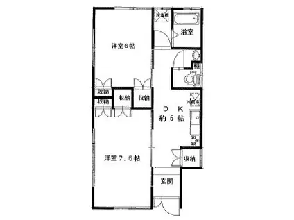 トラムサイド(2DK/1階)の間取り写真