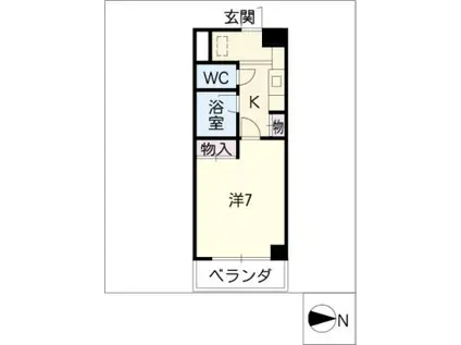 サンパーク豊年町(1K/6階)の間取り写真