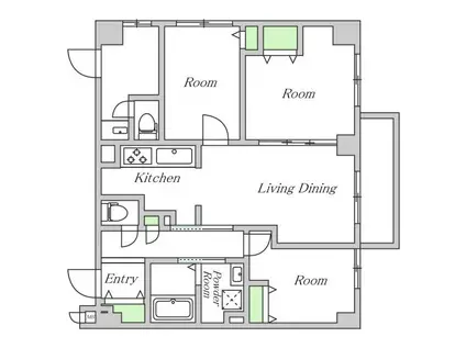 エムズコートⅢ(3LDK/2階)の間取り写真